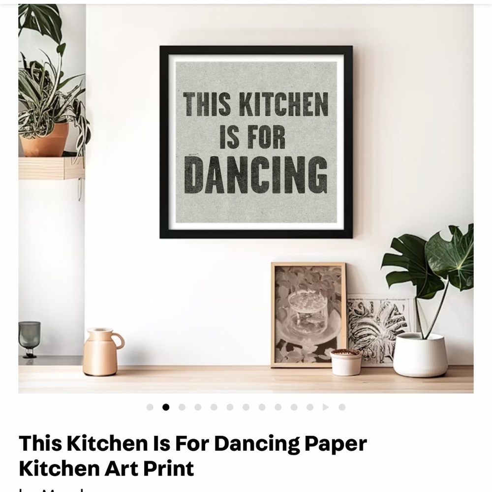 Framed Kitchen Print Quote Poster Dining Room Wall Art Home Décor Print 12”x12”